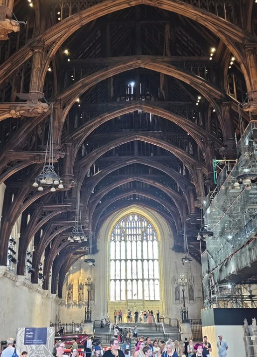 The hammerbeam roof of Westminster
Hall